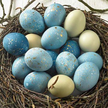 Naturfarvede æg med metalstænk